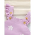 thumbnail image 4 of Infant Baby Girls Romper Sleeveless Button Floral Jacquard Sweater Cami Rompers Overalls, 4 of 8