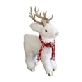 thumbnail image 4 of Adorno de reno de peluche, figura decorativa navideña, colección, regalo de Navidad, juguete de peluche, alce navideño, decoración para festivales Bufanda roja, 4 of 8