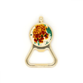 thumbnail image 1 of Mexican Chrysanthemum Peacock Beer Bottle Cap Opener Stainless Steel Key Chain, 1 of 3