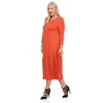 thumbnail image 3 of Pastel by Vivienne Women's Cocoon Midi Dress Plus Rust XXX-Large, 3 of 4