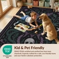thumbnail image 4 of Design&I 8'x10' Washable Area Rug Extra Large Skid-Resistant Low Profile Dark Purple Black Celestial Design Mystical Motifs with Moon and Serpent for Living Room, Family, 4 of 7
