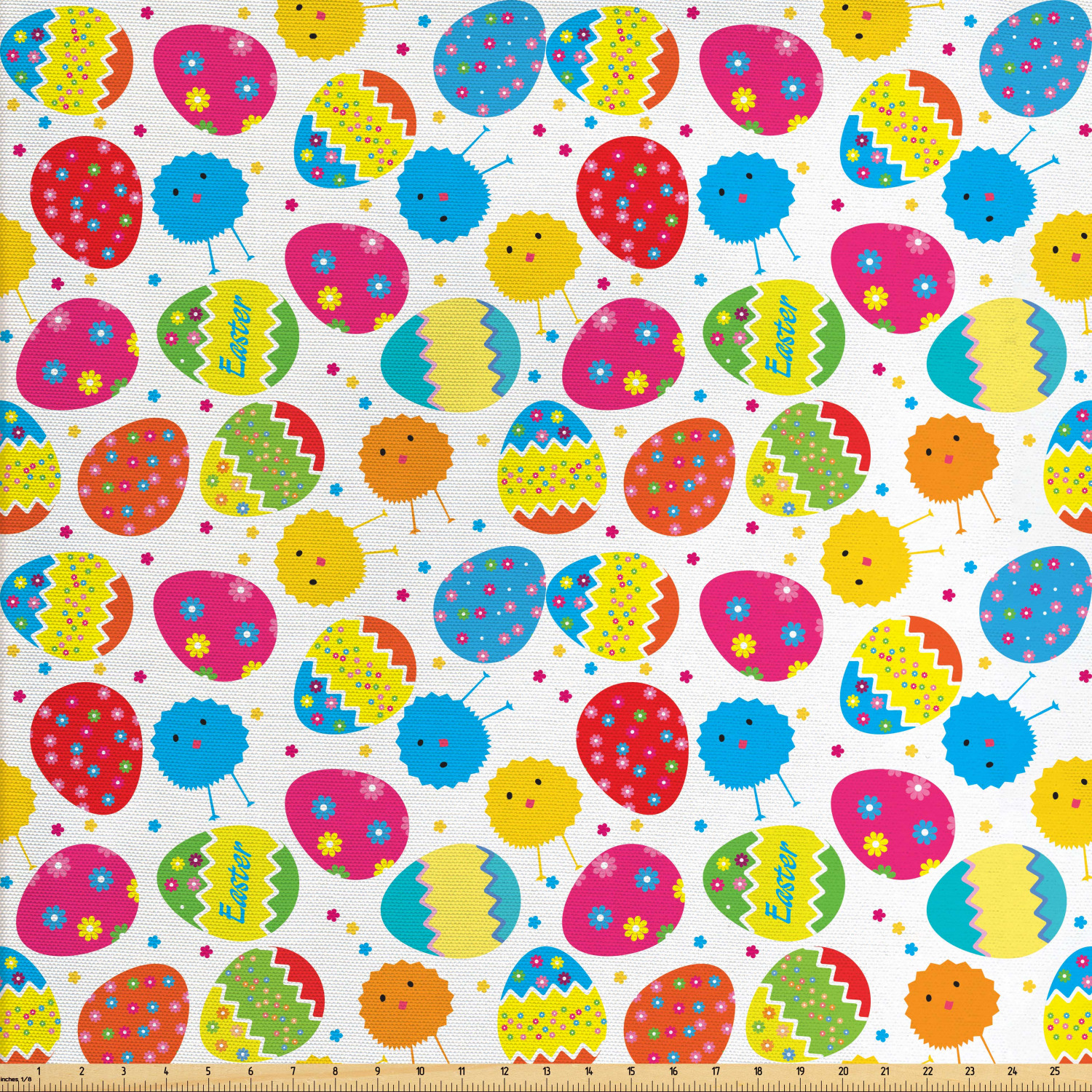 Easter Fabric By The Yard Cartoon Style Baby Chicken And Colorful Eggs With Little Daisy Blossoms And Zigzag Decorative Fabric For Upholstery And Home Accents By Ambesonne Walmart Com Walmart Com