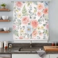 thumbnail image 4 of Pink Watercolor Floral Sheer Curtains 108" Extra Long, Spring Botanical Leave Flowers Light Filering Curtains, Privacy Drapes Simi Floor to Veiling Curtain for Living Room Large Window Treatment, 4 of 9