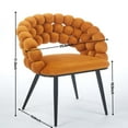 thumbnail image 5 of Set of 2 Modern Chair with Golden Color Iron Tube Legs, Soft Cushions and Comfortable Backrest, Suitable for Dining Room, Living Room, Cafe, Hairball Back (Orange), 5 of 8