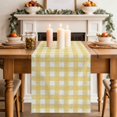 thumbnail image 2 of Yellow Buffalo Plaid Short Table Runner 48 Inches Long,Farmhouse Retro Checked Rustic Cotton Linen Table Runners Dresser Scarves,Fabric Tabletop Scarf Furniture Cover for Home Dinner Party 13"x48", 2 of 9