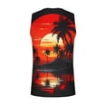 thumbnail image 5 of Penkiiy Mens Beach Tank Top Tropical Print Sleeveless Tops Stylish Summer T Shirt Crewneck Athletic Tee Soft Basic Tank Tops XL Orange, 5 of 5