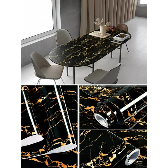 Marble Kitchen Oil-Proof Film Stove Waterproof Moisture-Proof Self-Adhesive Wallpaper Countertop Cabinet Renovation Tile Sticker