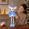 thumbnail image 3 of Christmas Telescoping Plush Toys, Cute Stretchable Standing Striped Reindeer Stuffed Toys, Christmas Decorations for X-mas Party Display and Holiday Present for Plush Toy Enthusiasts, Blue, 3 of 3