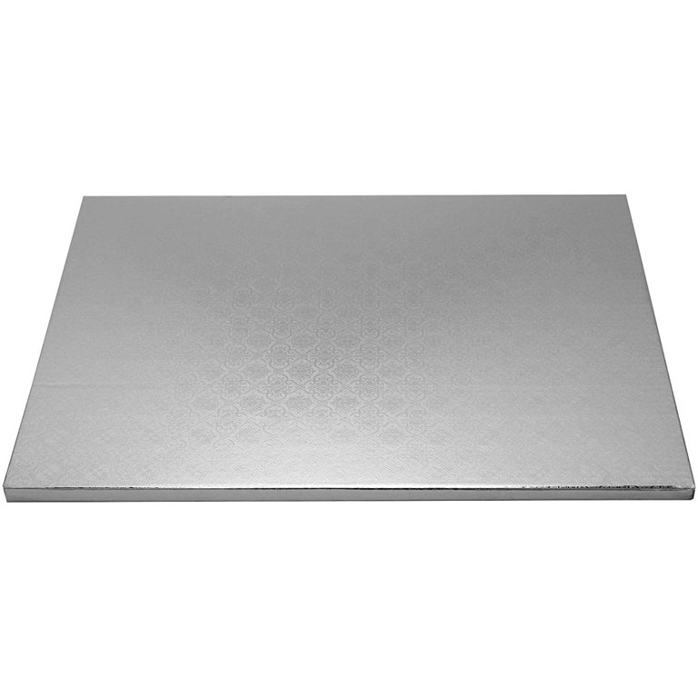 O'Creme Silver Rectangular Cake Drum Boards - Half-Sheet Size (13-5/8" X 18-3/4"), 1/2" Thick, Pack Of 5