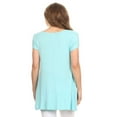 thumbnail image 4 of Women's Solid Casual Short Sleeve Loose Fit pockets Knit Tunic Top S-3XL, 4 of 4
