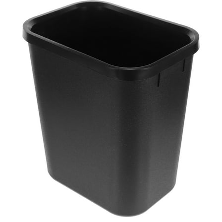 WEUVEB Black Plastic Garbage Can for Under Sink Storage, Simple and Clean Design, Compact Trash Bin for Kitchen or Bathroom