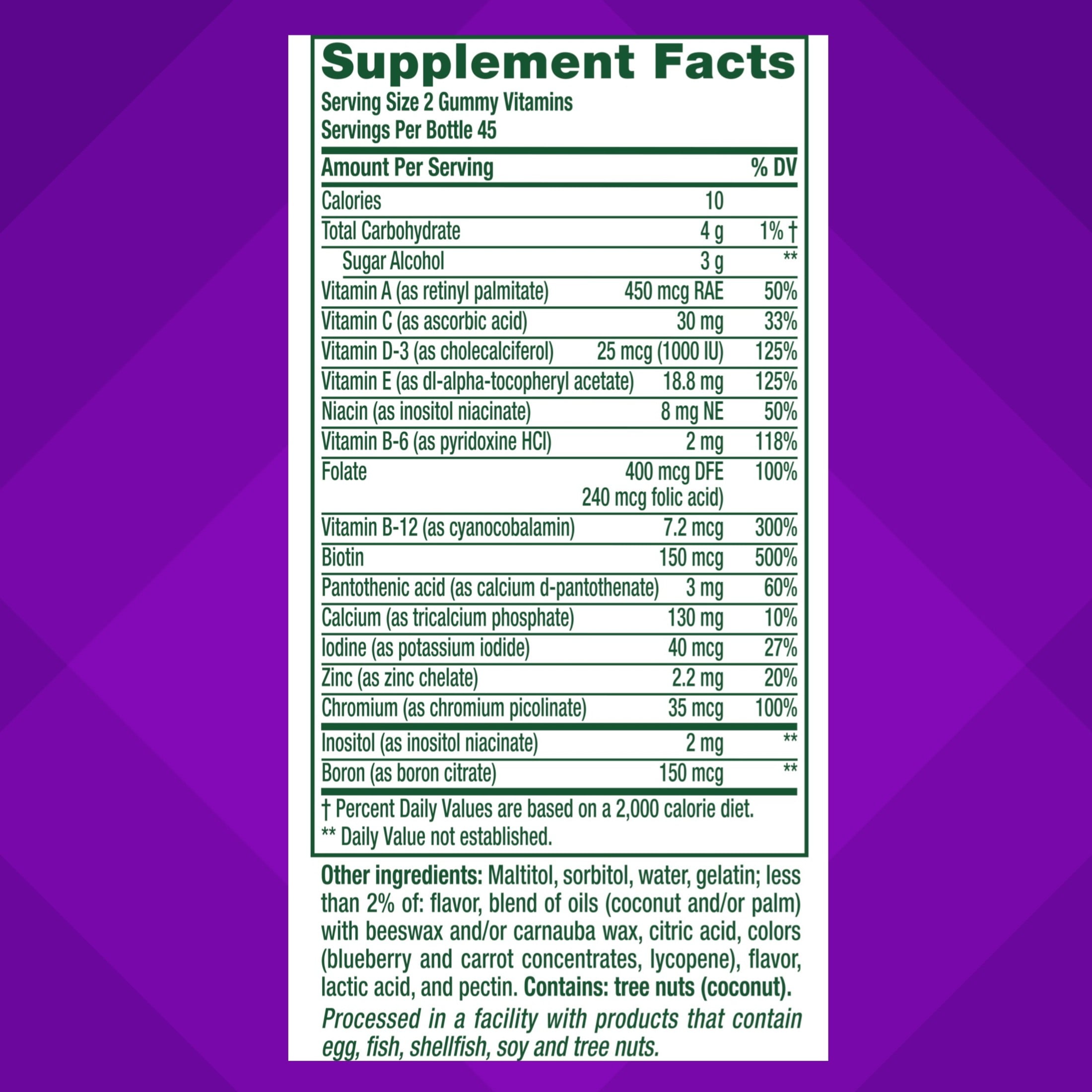(3 pack) Vitafusion Women’s Sugar Free Daily Multivitamin Supplement, Adult Gummy Vitamin for Energy, Bone & Immune Support*, 90 Count