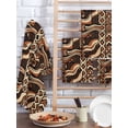 thumbnail image 2 of Retro Tribal Kitchen Dish Towels for Drying Dishes Set of 4, Middle Century Bohemia Minimalist Art Red Brown Waffle Weave Microfiber Hand Tea Bathroom Towels Quick Dry & Absorbent Towel 15.7x23.6, 2 of 7