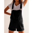 thumbnail image 3 of Pantalones cortos con babero de mezclilla Talakeno para mujer, color negro, talla XL, 3 of 7