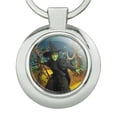 thumbnail image 3 of Wizard of Oz Wicked Witch Character Keychain Classy Round Chrome Plated Metal, 3 of 9