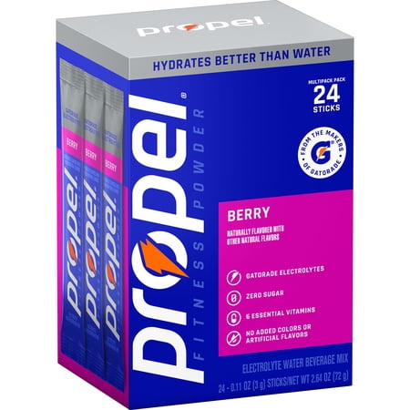 Propel Zero Sugar Berry, On the Go Packs, Electrolyte Powder Drink Mix, 0.11 oz, 24 Count packets
