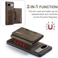thumbnail image 2 of for Google Pixel 7A Phone Case, Strong Magnetic Detachable Card Holder, Full Protection Business Back Cover, Shell with Soft Lining, Coin Purse with Stand Function, 2 of 8