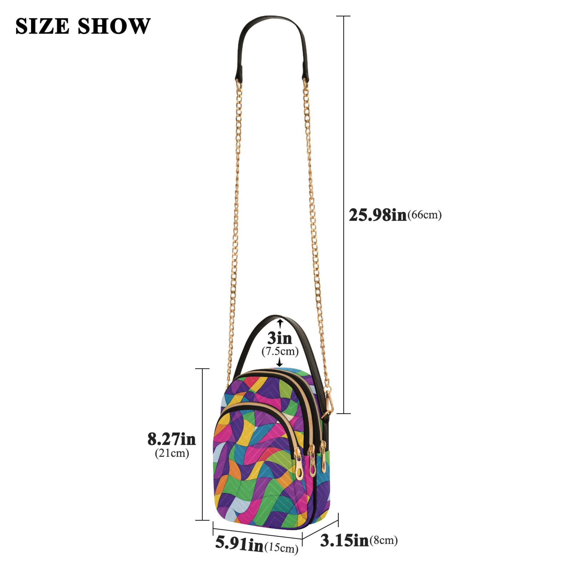 FORMRS Crossbody Bag for Women Quilted Travel Shoulder Cell Phone Purse with Chain Strap Handbag, Colorful Plaid
