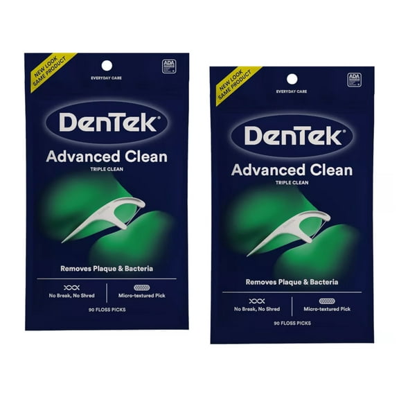 DenTek Triple Clean Floss Picks, 90 ea (Pack of 2)