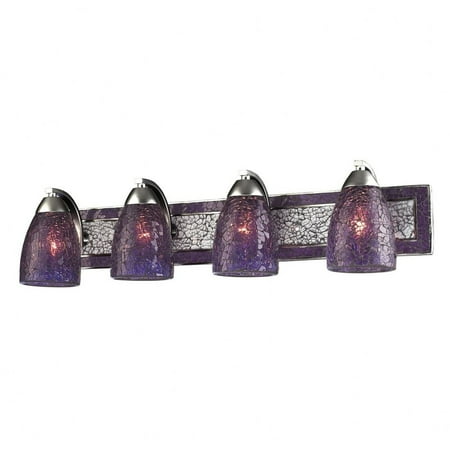 

Elk Lighting - Elegant Bath - 4 Light Bath Bar Silver Finish with Purple Glass