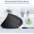 thumbnail image 3 of Rechargeable wireless Ergonomic Mouse, Optical Vertical Laptop Mouse with 4 Adjustable DPI 800/1200/2000/3200, 6 Buttons USB Computer Mouse, 3 of 5
