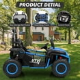 thumbnail image 5 of 24V Ride On UTV for Kids, Electric UTV Car with Remote Control, 2 Seater, Kids Electric Cars Vehicles for Boys Girls, 20'' Spacious Seat, Metal Frame, Music, 3 Speeds, 5 of 7