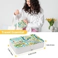 thumbnail image 5 of Landscape PU Leather Earring Holder Jewelry Organizer with Removable Compartment and Necklace Holder, Portable, 5 of 6