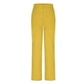 thumbnail image 5 of Wyobmus Womens Wide Leg Yoga Pants Drawstring Elastic Waist Leggings Stretchy Workout Bootcut Pants XS-4X Yellow, 5 of 9
