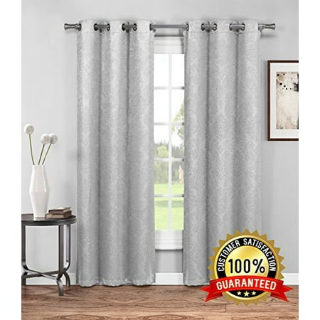 Evelyn Embossed Thermal Weaved Blackout Curtain With 8 Grommets