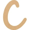 thumbnail image 1 of Wooden Letter (C) Unfinished Craft, 6'' Tall Paintable DIY, Script Bright Candy Font, 1 of 3