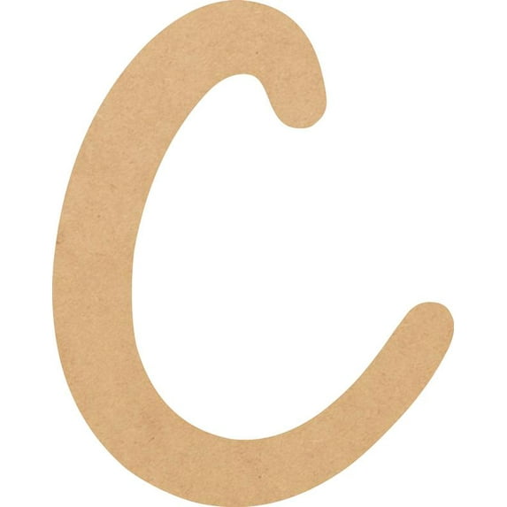 Wooden Letter (C) Unfinished Craft, 6'' Tall Paintable DIY, Script Bright Candy Font