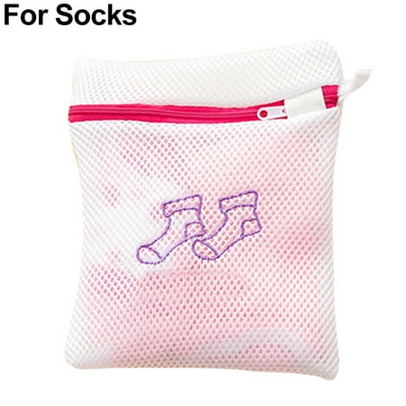 

Farfi Zipper Mesh Laundry Wash Bag Foldable Bra Socks Underwear Washing Storage (For Socks)