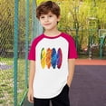 thumbnail image 4 of FamilyThread Girls Boys Short Sleeve Raglan T Shirts Kids Rainbow Striped Summer Tops Crewneck Basic Rainbow Graphic Tees 3-13 Years, 4 of 8