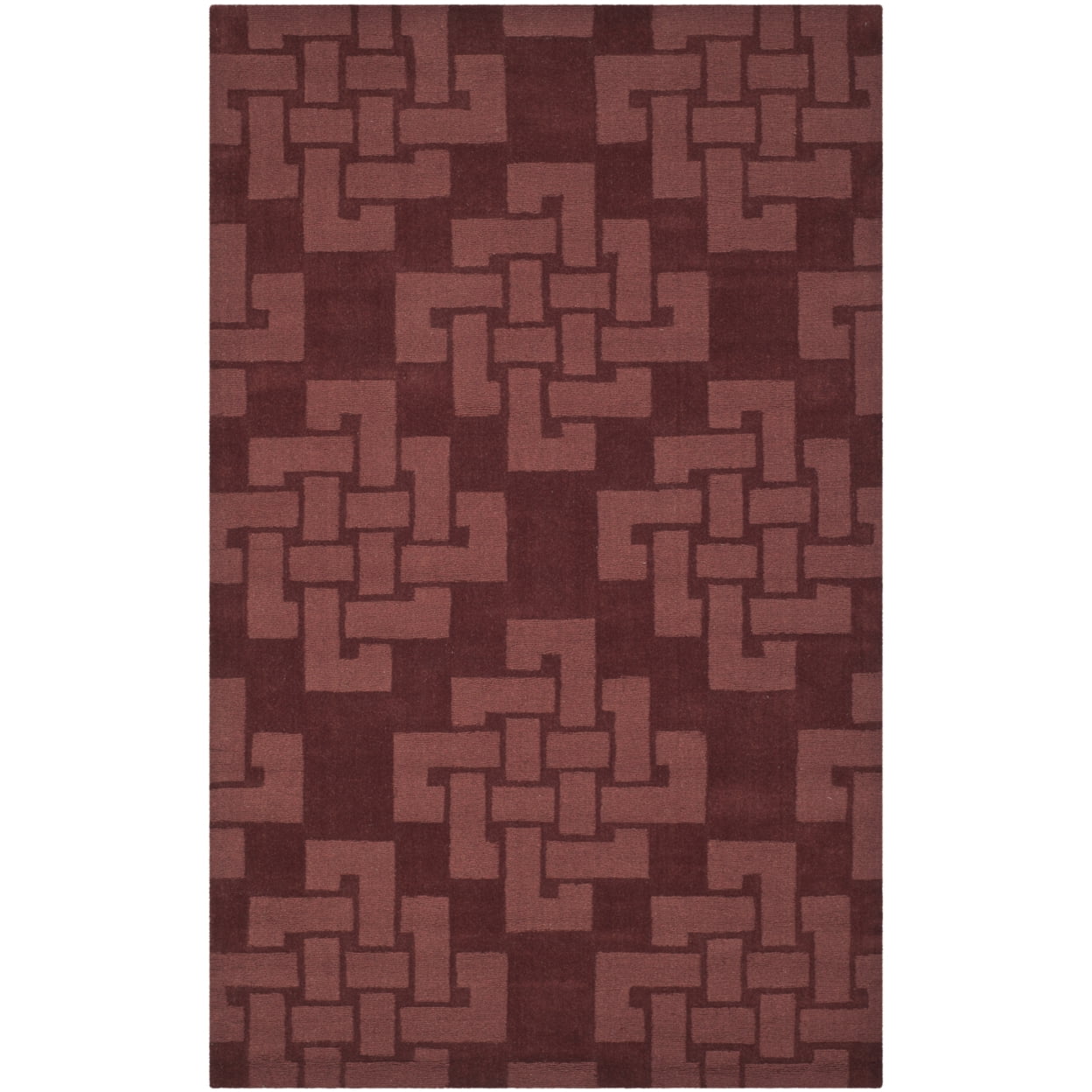 SAFAVIEH Martha Stewart Knot Geometric Wool Area Rug, Ceiling Wax, 4' x 6'