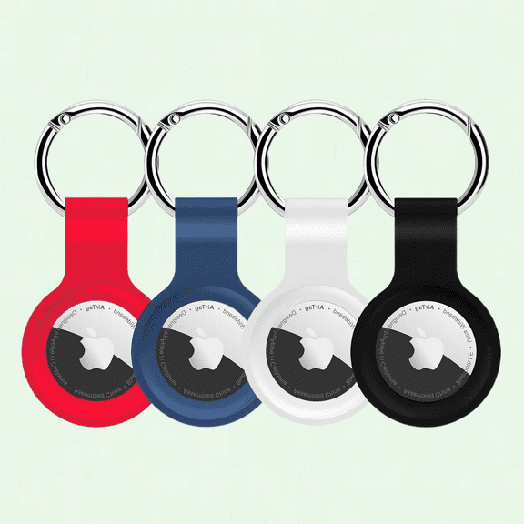 AirTag Holder, 4-Pack Silicone Keychain and Case for Apple AirTag