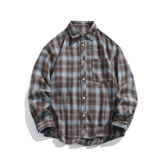 Mens Big & Tall Shirts Plus Size M-5X Long Sleeve Button-Down Tshirts Shirt with Pocket and Collar Casual Plaid Printed Comfort Work Shackets Tops