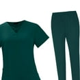 thumbnail image 5 of Scrub Set SPA Scrubs 62cm-86cm Elastic Waist Fashion Top Pants Breathable Soft Working Uniform Workwear Scrubs for Yoga Jogger Doctors Nurse Green S, 5 of 10