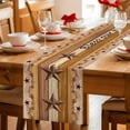 thumbnail image 5 of Western Texas Star Vintage Table Runner - 70 Inch Long Retro Farmhouse Yellow Brown Wooden Cotton and Linen Blended Dress Scarves Farmhouse Table Runner for Kitchen Dining, Coffee Table, 13" x 70", 5 of 8