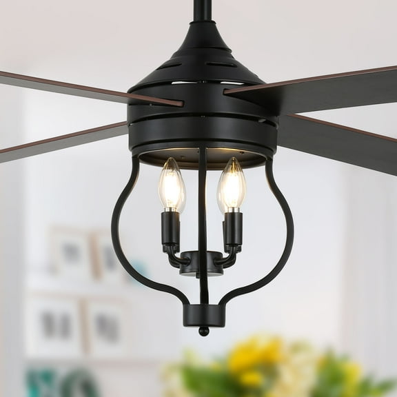 Chords Attic 52" 4-Blade Modern Farmhouse Reversible Ceiling Fan with Remote Control and Light Kit, 6-Speed Quiet Reversible Motor for Living Room