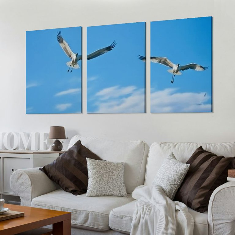 Large Horizontal Wall Art Sky Blue