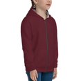 thumbnail image 5 of Sikiie Maroon Zip Up Hoodie Teenage, hoodies for Teenage, Zipper Sweatshirt Jacket for Daily, Traveling-Small, 5 of 6