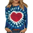 thumbnail image 6 of NuoCaiYun Valentines Tees for Women Women's Fashion Casual Round Neck Long Sleeve Love Heart Printed T-Shirt Tops, 6 of 6