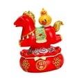 thumbnail image 2 of Figura de caballo en miniatura de resina, regalo de cumpleaños, artesanía, decoración del hogar Rojo Amarillo, 2 of 9
