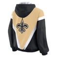 thumbnail image 3 of Women's WEAR by Erin Andrews Gold/Black New Orleans Saints Retro Crinkle Full-Zip Hoodie Windbreaker, 3 of 5