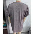 thumbnail image 2 of V Masajeadores de cuello botón Top mujeres sueltas casual elegante color liso manga corta camisa blusa para trabajo oficina, 2 of 3