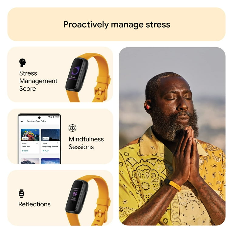 Fitbit, Health & Fitness Tracker, Inspire 3, Morning Glow / Black