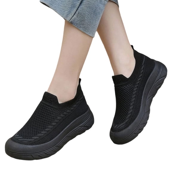 Dlongli Men's Summer and Autumn Men's Shoes All Match Breathable Thick Sole Casual Flying mesh Shoes