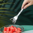 thumbnail image 3 of Cortador y rebanador de sandía 2 en 1: tenedor de acero inoxidable para cortar frutas, herramienta para cortar cubos de melón para utensilios de cocina, 3 of 5