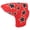 Red, variant on NFTIGB Premium L-Shape PU Leather Golf Putter Cover, Waterproof Thicken Plush Club Headcover with Secure Magnetic Closure & Star Embroidery Pattern, Semicircular Protective Fit, White