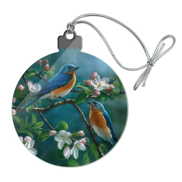 Eastern Bluebirds Blue Birds Thrush Acrylic Christmas Tree Holiday